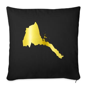eritrea hall gold - Sofakissenbezug 45 x 45 cm - Schwarz - Vorne