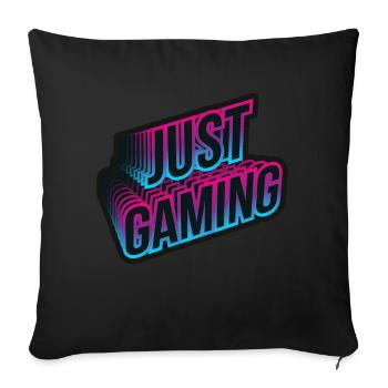 JUST GAMING Neon Colored Lettering - Sofa pillowcase 17,3'' x 17,3'' (45 x 45 cm) - black - Front