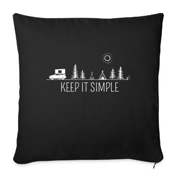 Hard shell roof tent gift for roof tent campers - Sofa pillowcase 17,3'' x 17,3'' (45 x 45 cm) - black - Front