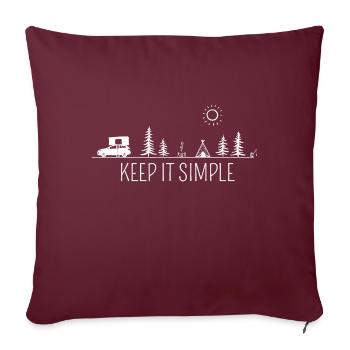 Cadeau de tente de toit à coque dure pour les campeurs de tente de toit - Housse de coussin décorative 45 x 45 cm - bordeaux - Devant