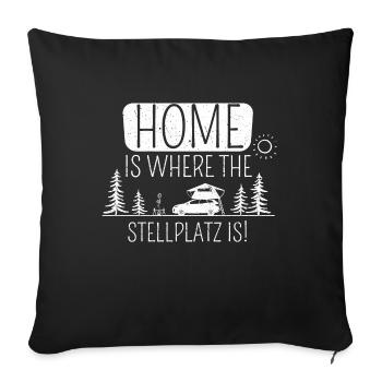 Dachzelt Camper | Geschenk Autodachzelt Zubehör - Sofakissenbezug 45 x 45 cm - Schwarz - Vorne