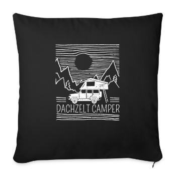 Dachzelt Camper | Autodachzelt Zubehör Geschenk - Sofakissenbezug 45 x 45 cm - Schwarz - Vorne