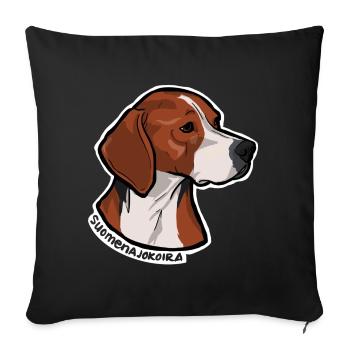 Chien finlandais - Housse de coussin décorative 45 x 45 cm - noir - Devant