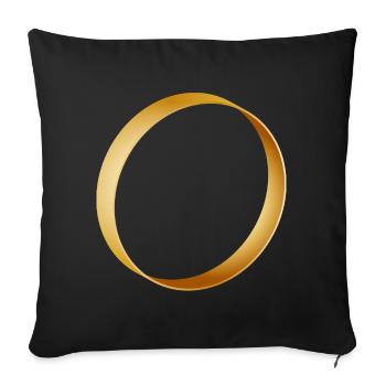 bague en or simple - alliance - mariage - Housse de coussin décorative 45 x 45 cm - noir - Devant