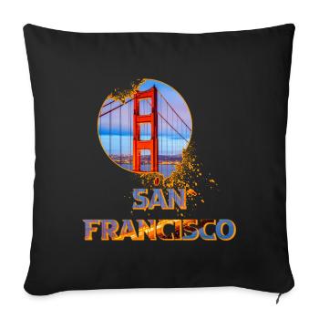San Francisco America USA Golden Gate Bridge - Sofa pillowcase 17,3'' x 17,3'' (45 x 45 cm) - black - Front