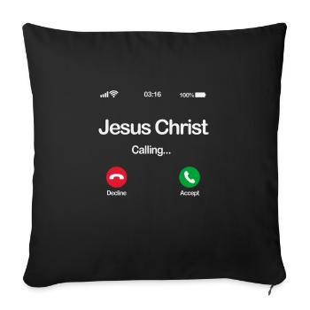 Jésus appelle - Acceptez Jésus dans votre vie - Housse de coussin décorative 45 x 45 cm - noir - Devant