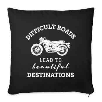 Motocyclistes motocyclisme - Housse de coussin décorative 45 x 45 cm - noir - Devant