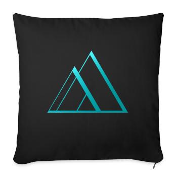 blue pyramid triangles design - Sofa pillowcase 17,3'' x 17,3'' (45 x 45 cm) - black - Front