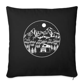 SUV Offroad Vehicle Roof Tent Camping Holiday - Sofa pillowcase 17,3'' x 17,3'' (45 x 45 cm) - black - Front