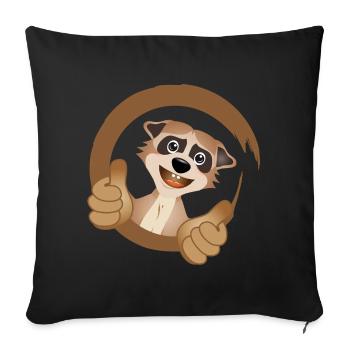 Suricate cool avec le pouce en l’air - Housse de coussin décorative 45 x 45 cm - noir - Devant