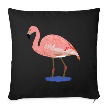 Flora Flamingo - Sofakissenbezug 45 x 45 cm - Schwarz - Vorne