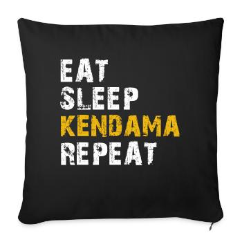 manger dormir kendama répéter - Housse de coussin décorative 45 x 45 cm - noir - Devant