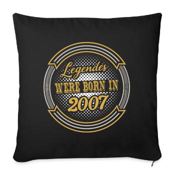 Geboren 2007 Geburtstag Geschenk - Sofakissenbezug 45 x 45 cm - Schwarz - Vorne