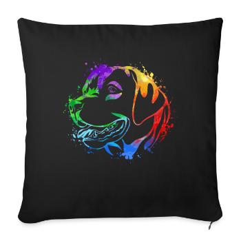 Labrador Colorful Dog Dog Love Dog Owner - Sofa pillowcase 17,3'' x 17,3'' (45 x 45 cm) - black - Front