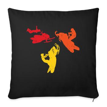 Retro Snowmobile Vintage Snow Mobile Winter - Sofa pillowcase 17,3'' x 17,3'' (45 x 45 cm) - black - Front