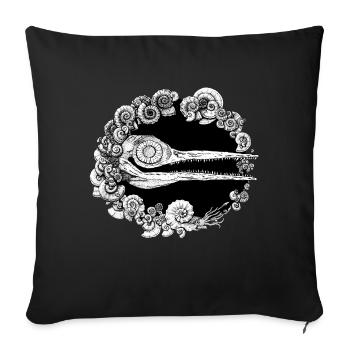 Ichthyosaurus Ammonite Geology Paleontology 1 - Sofa pillowcase 17,3'' x 17,3'' (45 x 45 cm) - black - Front