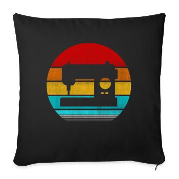Machine à coudre - Housse de coussin décorative 45 x 45 cm - noir - Devant