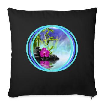 Zen printing - Sofa pillowcase 17,3'' x 17,3'' (45 x 45 cm) - black - Front