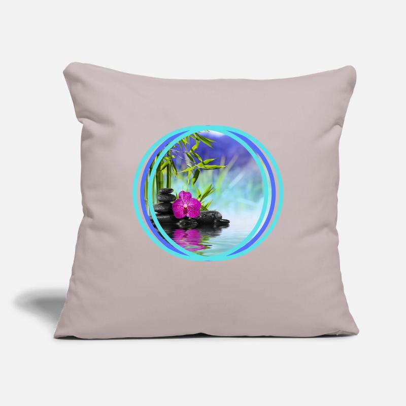 Impression zen Housse de coussin décorative 45 x 45 cm