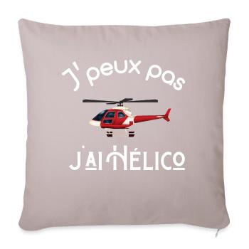 Je Peux Pas J'ai Hélico (Hélicoptère) - Housse de coussin décorative 45 x 45 cm - taupe clair - Devant