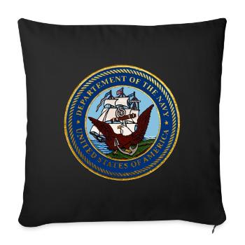 NAVY USA LANDUNG NORMANDIE Louis RUNEMBERG © - Sofakissenbezug 45 x 45 cm - Schwarz - Vorne