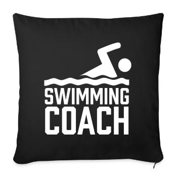 Swimming Coach Swimming Swimming Course Swimming Instructor - Sofa pillowcase 17,3'' x 17,3'' (45 x 45 cm) - black - Front