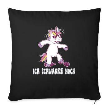 Einhorn saufen | Ich schwanke noch | Unicorn Party - Sofakissenbezug 45 x 45 cm - Schwarz - Vorne