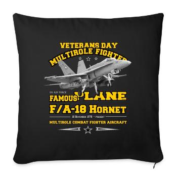 F18 Hornet Air force veterans - Housse de coussin décorative 45 x 45 cm - noir - Devant