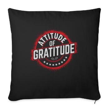 Positive Zen Culture Attitude of Gratitude - Sofa pillowcase 17,3'' x 17,3'' (45 x 45 cm) - black - Front