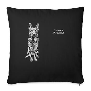 German Shepherd Dog Motif Shepherd Dog - Sofa pillowcase 17,3'' x 17,3'' (45 x 45 cm) - black - Front