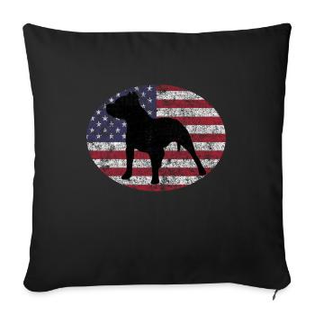 Pitbull Dog American Staffordshire USA Staffy - Sofa pillowcase 17,3'' x 17,3'' (45 x 45 cm) - black - Front