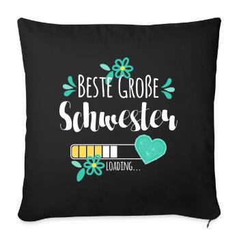 Beste Große Schwester Loading - Sofakissenbezug 45 x 45 cm - Schwarz - Vorne