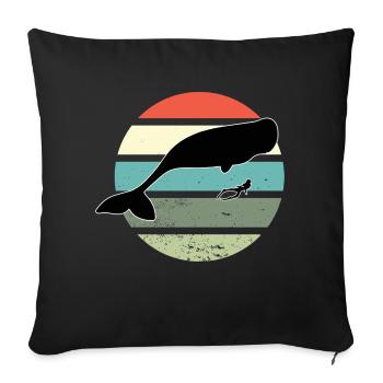 Plongeurs Plongée Plongée Rétro Snorkeler - Housse de coussin décorative 45 x 45 cm - noir - Devant
