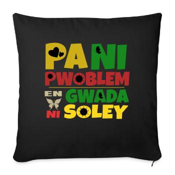 Pani pwoblem en Gwada ni soley - Housse de coussin décorative 45 x 45 cm - noir - Devant