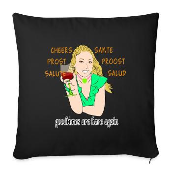 Vive un nouveau départ Happy Days Cheers Santé - Housse de coussin décorative 45 x 45 cm - noir - Devant