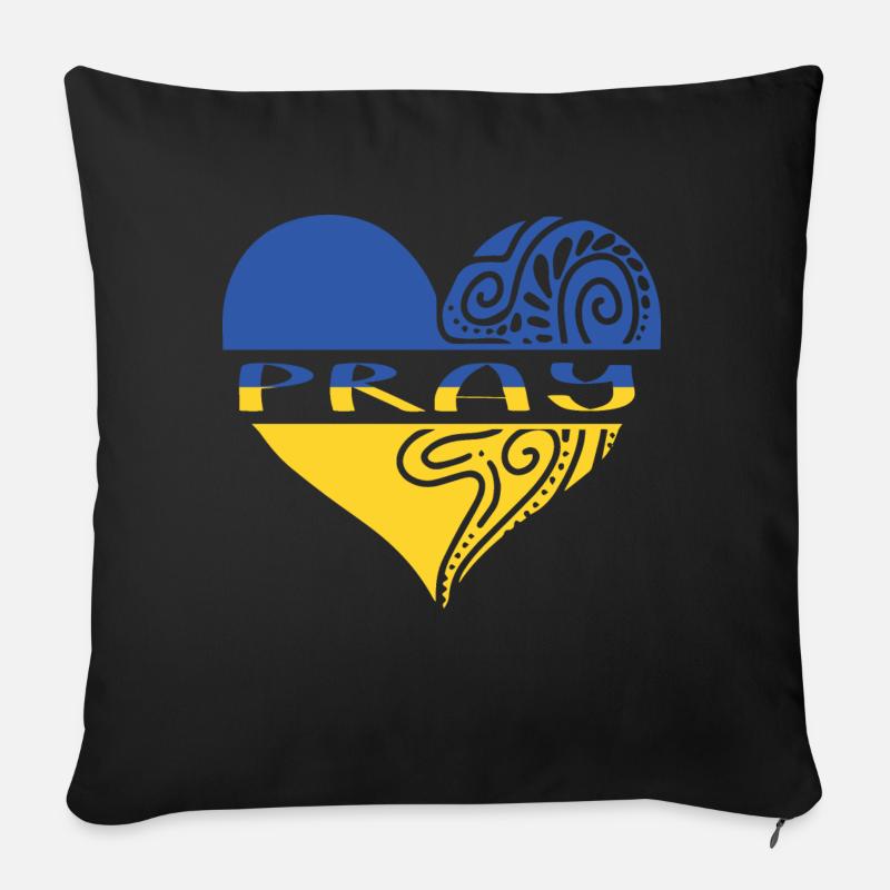 Ukraine Priez - Housse de coussin décorative 45 x 45 cm - noir