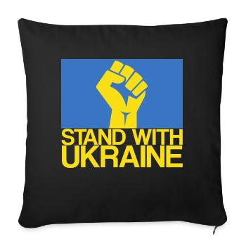 STAND WITH UKRAINE l'Ukraine Support Ukrainien Tee - Housse de coussin décorative 45 x 45 cm - noir - Devant
