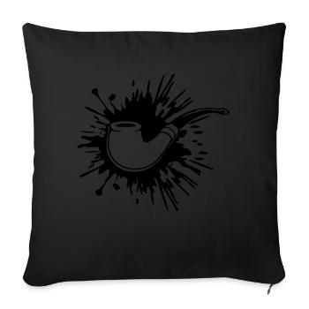 Éclaboussure de fumée de pipe à tabac de couleur - Housse de coussin décorative 45 x 45 cm - noir - Devant