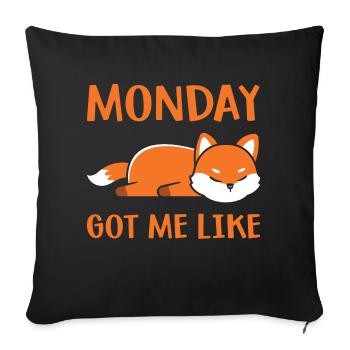 Monday got me like - Sofa pillowcase 17,3'' x 17,3'' (45 x 45 cm) - black - Front
