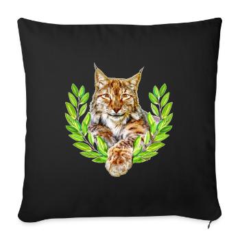 Lynx Wild Cat Freedom - Sofa pillowcase 17,3'' x 17,3'' (45 x 45 cm) - black - Front
