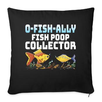 O-Fish-Ally Fish Poop Collector Biologie marine Sc - Housse de coussin décorative 45 x 45 cm - noir - Devant