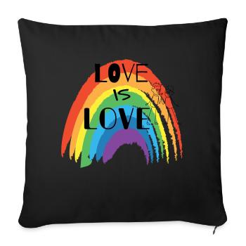 LOVE IS LOVE - Sofa pillowcase 17,3'' x 17,3'' (45 x 45 cm) - black - Front