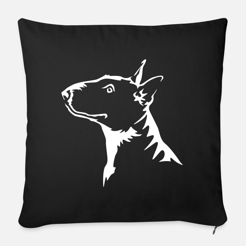Miniature Bullterrier Kopf "Black Edition" - Sofakissenbezug 45 x 45 cm - Schwarz