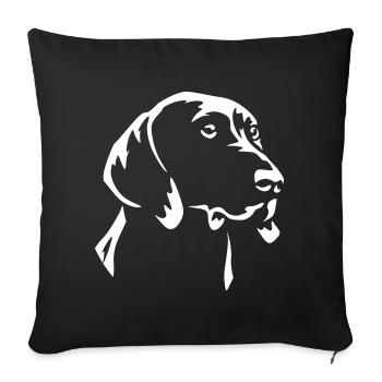 German Shorthair Head "Black Edition" - Sofa pillowcase 17,3'' x 17,3'' (45 x 45 cm) - black - Front