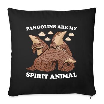 Pangolins Are My Spirit Animal Pangolin - Sofa pillowcase 17,3'' x 17,3'' (45 x 45 cm) - black - Front