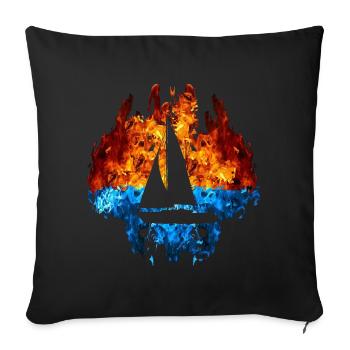 Sailing Red Blue Fire Sailboat Sailor Sailing - Sofa pillowcase 17,3'' x 17,3'' (45 x 45 cm) - black - Front
