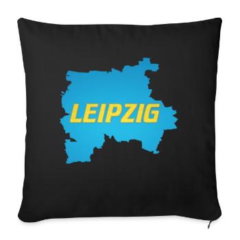 LEIPZIG - Housse de coussin décorative 45 x 45 cm - noir - Devant