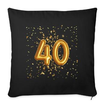 40 ans de conception de ballons - Housse de coussin décorative 45 x 45 cm - noir - Devant