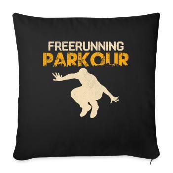 Freerunning Parkour Traceur Course Libre - Housse de coussin décorative 45 x 45 cm - noir - Devant