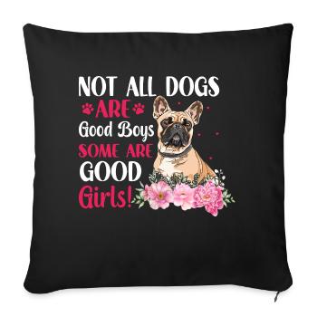 Français Bulldog Certaines sont de bonnes filles - Housse de coussin décorative 45 x 45 cm - noir - Devant